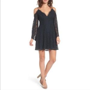 NWT Lush Navy Lace Cold Shoulder Dress